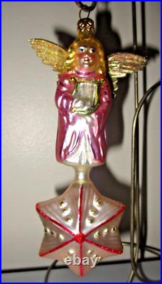 Radko Angelique Pink Angel Dangling Star Drop Christmas Ornament Pink 94-135-0