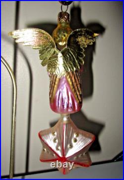 Radko Angelique Pink Angel Dangling Star Drop Christmas Ornament Pink 94-135-0