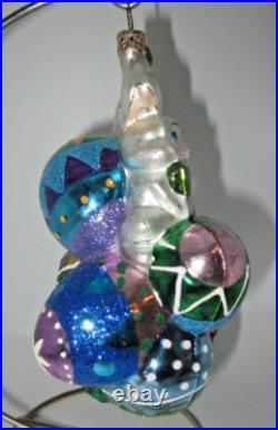 Radko Bunny Rabbits Boy Girl Couple in Middle of Easter Egg Pile Ornament RARE
