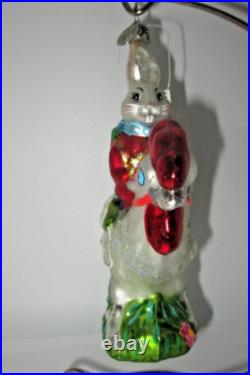 Radko COCK A DOODLE COTTONTAIL Easter Bunny Ornament 1012167 Rare with Store Tag