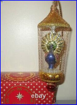 Radko Christmas Ornament GILDED CAGE PEACOCK Gold Wire 93-406-0 MINT + Box RARE