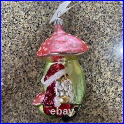 Radko Christmas Ornament Mushroom Santa Gnome Elfin 5