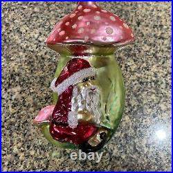 Radko Christmas Ornament Mushroom Santa Gnome Elfin 5