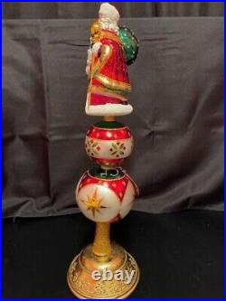 Radko Christmas Tree Finial Reflections of Santa Finial (1018408) 16 Inches High