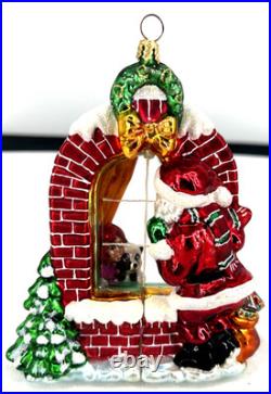 Radko Claus Encounters Blown Glass Ornament 2 Sided 2003 6 Tall