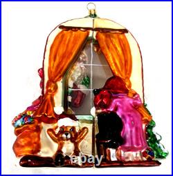 Radko Claus Encounters Blown Glass Ornament 2 Sided 2003 6 Tall