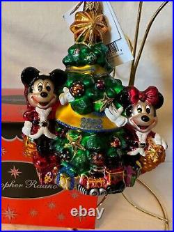 Radko Disney 2002 Exclusive Christmas Ornament MINNIE AND MICKEY CHRISTMAS