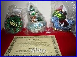 Radko Disney Box Set 3 Rogers Gardens Christmas Ornaments Mickey Mouse, Pluto