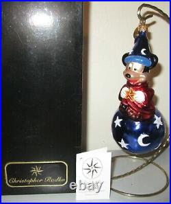Radko Disney Mickey's World Sorcerers Apprentice Christmas Ornament New + Box