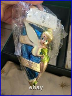 Radko Disney Peter Pan Ornament Set Tinkerbell Wendy Hook Jolly Roger MINT