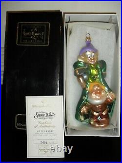 Radko Disney Snow White 1999 Dopey & Sneezy Ornament At The Party Exclusive