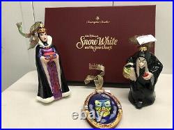 Radko Disney Snow White Ornament Set Evil Queen Hag Mirror