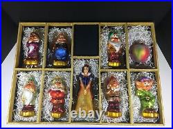 Radko Disney Snow White Seven Dwarfs 9 Pc Ornament Set Roger's Garden Exclusive