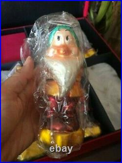 Radko Disney Snow White Seven Dwarfs Christmas Ornament Set Year 1997 Never Used