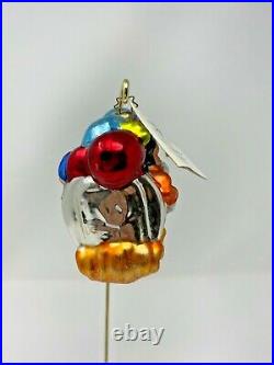 Radko Disney World Monorail Mickey Minnie Donald Goofy Glass Ornament 02-DIS-13