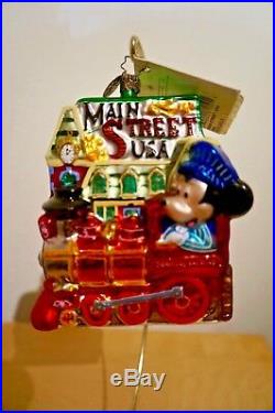 Radko Disneyland 50th Anniversary Main Street USA Mickey Train Disney Ornament