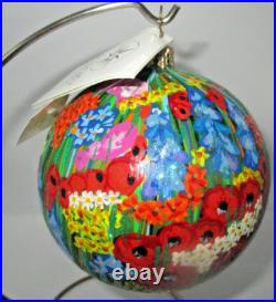 Radko ELYSIAN FIELDS Impressionist Floral Ball Christmas Ornament 1010438 + Tag
