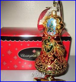 Radko Exquisite Jingle Bell Painted Scene Christmas Ornament 1018717 New NWT+Box
