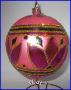 Radko FESTIVA BALL Jumbo PINK Fuschia Ball Christmas Ornament 96-212-0 MINT