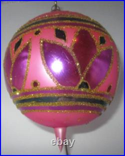 Radko FESTIVA BALL Jumbo PINK Fuschia Ball Christmas Ornament 96-212-0 MINT