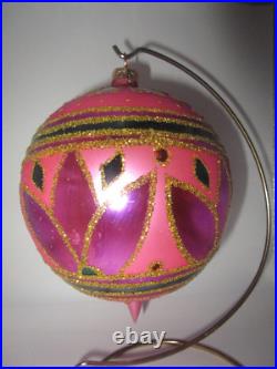 Radko FESTIVA BALL Jumbo PINK Fuschia Ball Christmas Ornament 96-212-0 MINT