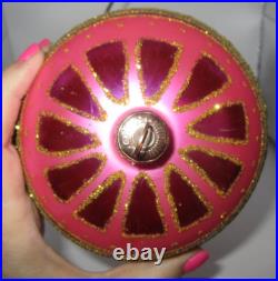 Radko FESTIVA BALL Jumbo PINK Fuschia Ball Christmas Ornament 96-212-0 MINT