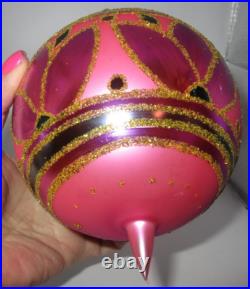 Radko FESTIVA BALL Jumbo PINK Fuschia Ball Christmas Ornament 96-212-0 MINT
