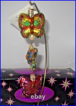 Radko FLUTTER BY TRIO Butterfly Christmas Ornament New NWT 02-0141-0 + Box