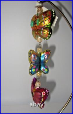 Radko FLUTTER BY TRIO Butterfly Christmas Ornament New NWT 02-0141-0 + Box