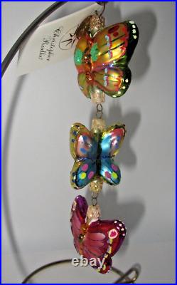 Radko FLUTTER BY TRIO Butterfly Christmas Ornament New NWT 02-0141-0 + Box