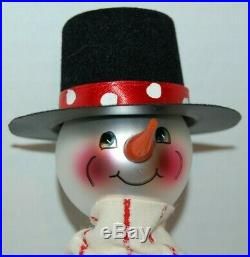 Radko FROSTY REFLECTIONS Christmas Ornament 00-285-0 RARE SNOWMAN BALL REFLECTOR
