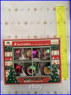 Radko Fantasia Classic Shimmer Glass Christmas Ornament Set 01-1095-0 NEW