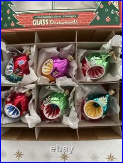Radko Fantasia Classic Shimmer Glass Christmas Ornament Set 01-1095-0 NEW
