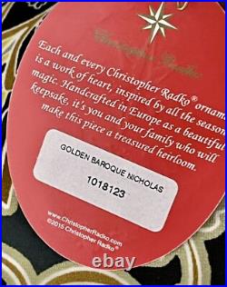 Radko GOLDEN BAROQUE Nicholas Santa Gold Ornament 2015 6.5 NWT 1018023