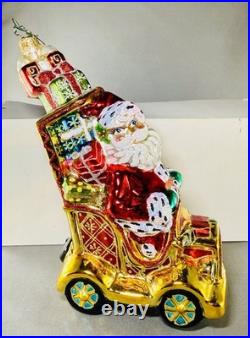 Radko HTF Rare Santa Chimney Cruiser Style Extra Large Ornament