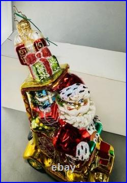 Radko HTF Rare Santa Chimney Cruiser Style Extra Large Ornament