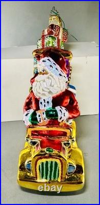 Radko HTF Rare Santa Chimney Cruiser Style Extra Large Ornament