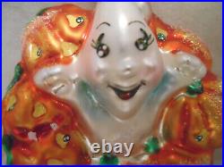 Radko Halloween Giggles and Boo Ornament Ghost Pumpkins Wreath Vtg 2000 with Box