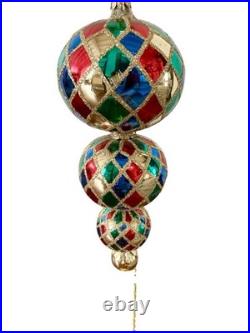 Radko Harlequin 4 Tier Drop Ornament 92-074-0 RARE Version
