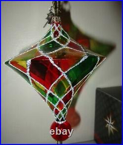 Radko Harlequin TIFFANY BRITE Stained Glass Christmas Ornament 1011626 +Box MINT
