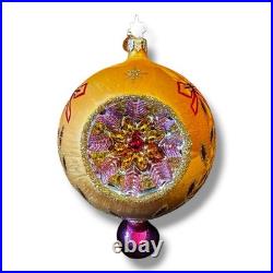 Radko Ice Ball Beauty ASST6 Yellow Triple Reflector Drop Ball 02-0440-0