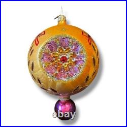 Radko Ice Ball Beauty ASST6 Yellow Triple Reflector Drop Ball 02-0440-0