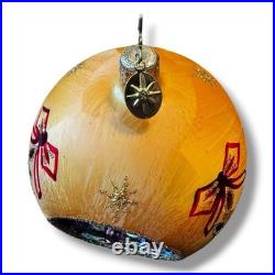 Radko Ice Ball Beauty ASST6 Yellow Triple Reflector Drop Ball 02-0440-0