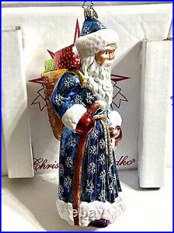 Radko JOURNEYMAN SANTA Ornament 9.5 Blue Robe 1010482 AMAZING RARE