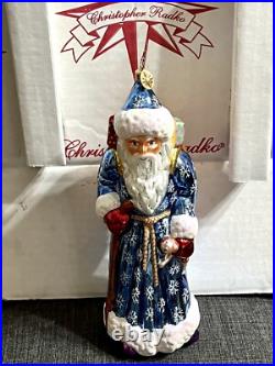 Radko JOURNEYMAN SANTA Ornament 9.5 Blue Robe 1010482 AMAZING RARE