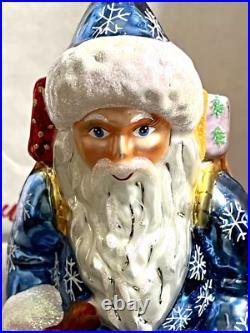 Radko JOURNEYMAN SANTA Ornament 9.5 Blue Robe 1010482 AMAZING RARE