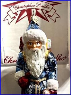 Radko JOURNEYMAN SANTA Ornament 9.5 Blue Robe 1010482 AMAZING RARE