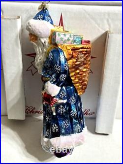 Radko JOURNEYMAN SANTA Ornament 9.5 Blue Robe 1010482 AMAZING RARE