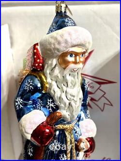 Radko JOURNEYMAN SANTA Ornament 9.5 Blue Robe 1010482 AMAZING RARE