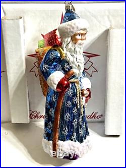 Radko JOURNEYMAN SANTA Ornament 9.5 Blue Robe 1010482 AMAZING RARE